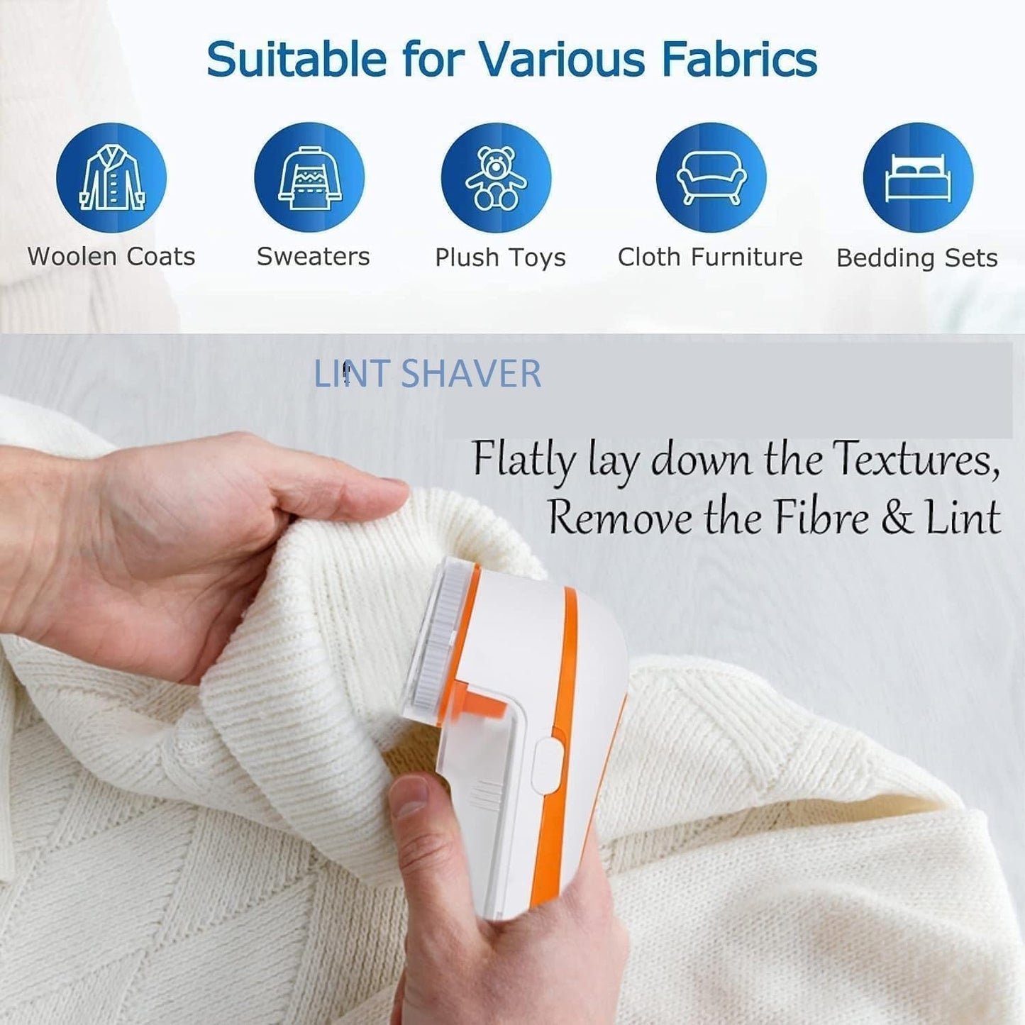 Nova Electric Lint Remover ,Fabric Shaver for All Types of Clothes, - Tint,fur and Dust Remover