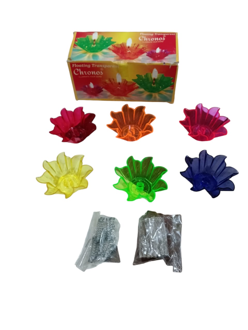 12 Multicolour Diyas Colourful 3D Reflection