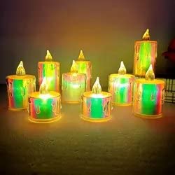 Flameless and Smokeless Decorative Multicolour Acrylic Candles