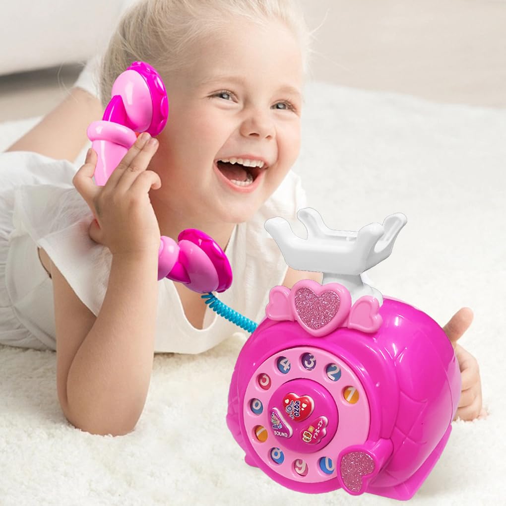 Classic Dial Receiver Simulation Telephone Toy for Kids