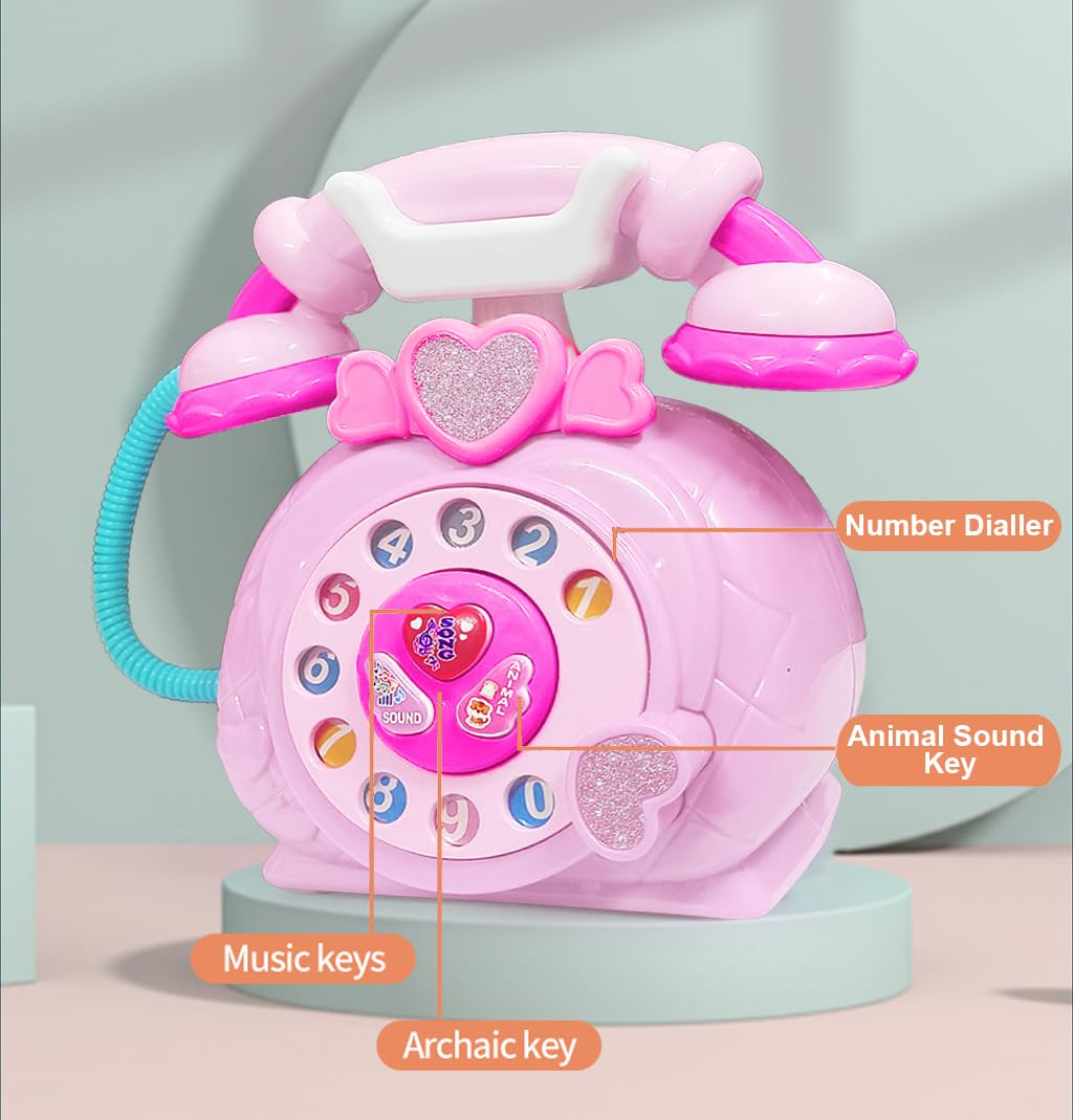 Classic Dial Receiver Simulation Telephone Toy for Kids