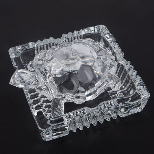 Crystal Tortoise with Plate for Luck