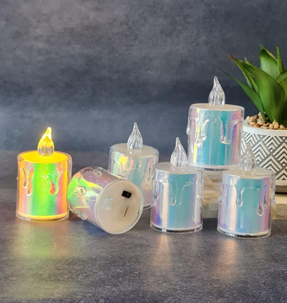 Flameless and Smokeless Decorative Multicolour Acrylic Candles