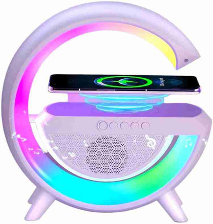 G Shape Table Lamp RGB Bluetooth Speaker with 15w Wireless Charger,