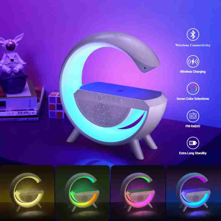 G Shape Table Lamp RGB Bluetooth Speaker with 15w Wireless Charger,